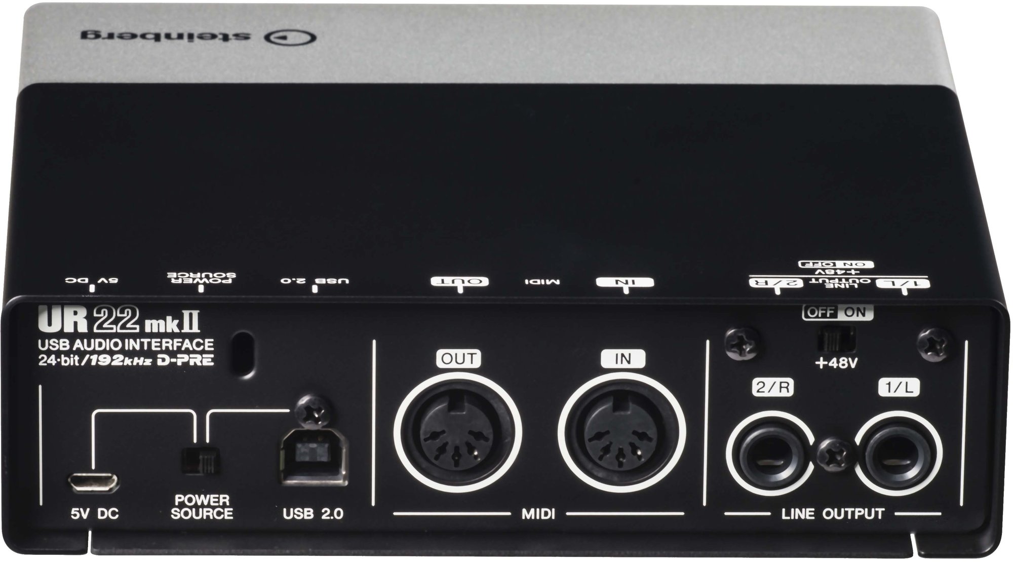 STEINBERG UR22MKII - USB звуковая карта. Аудиоинтерфейс ЦАП/АЦП 24/192,  фантомное питание, MIDI in/out, подключение к iPad